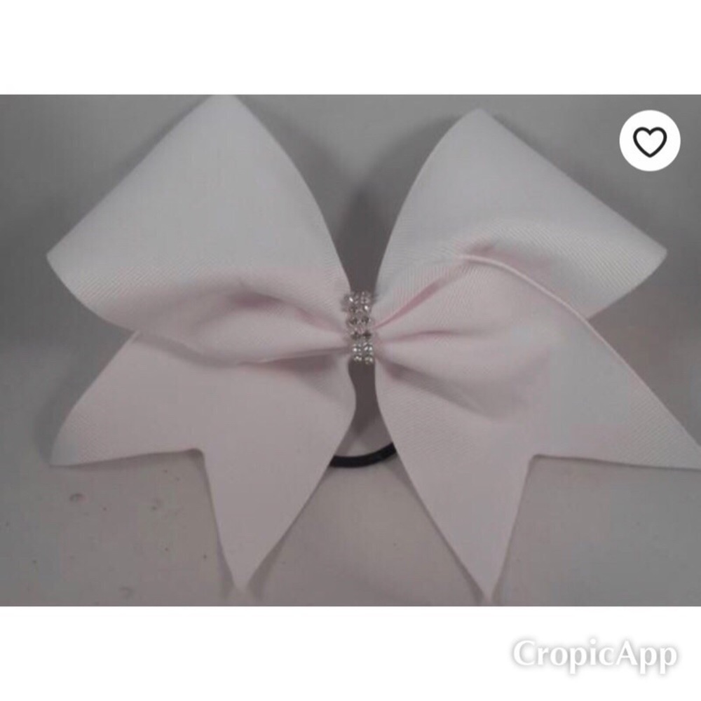 White cheer bow